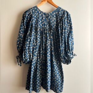Christy Dawn Hand Block Print Reagan Dress Navy Poppy S